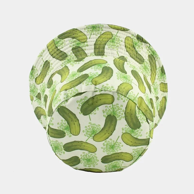 Dilly Pickle Print Reversible Bucket Hat