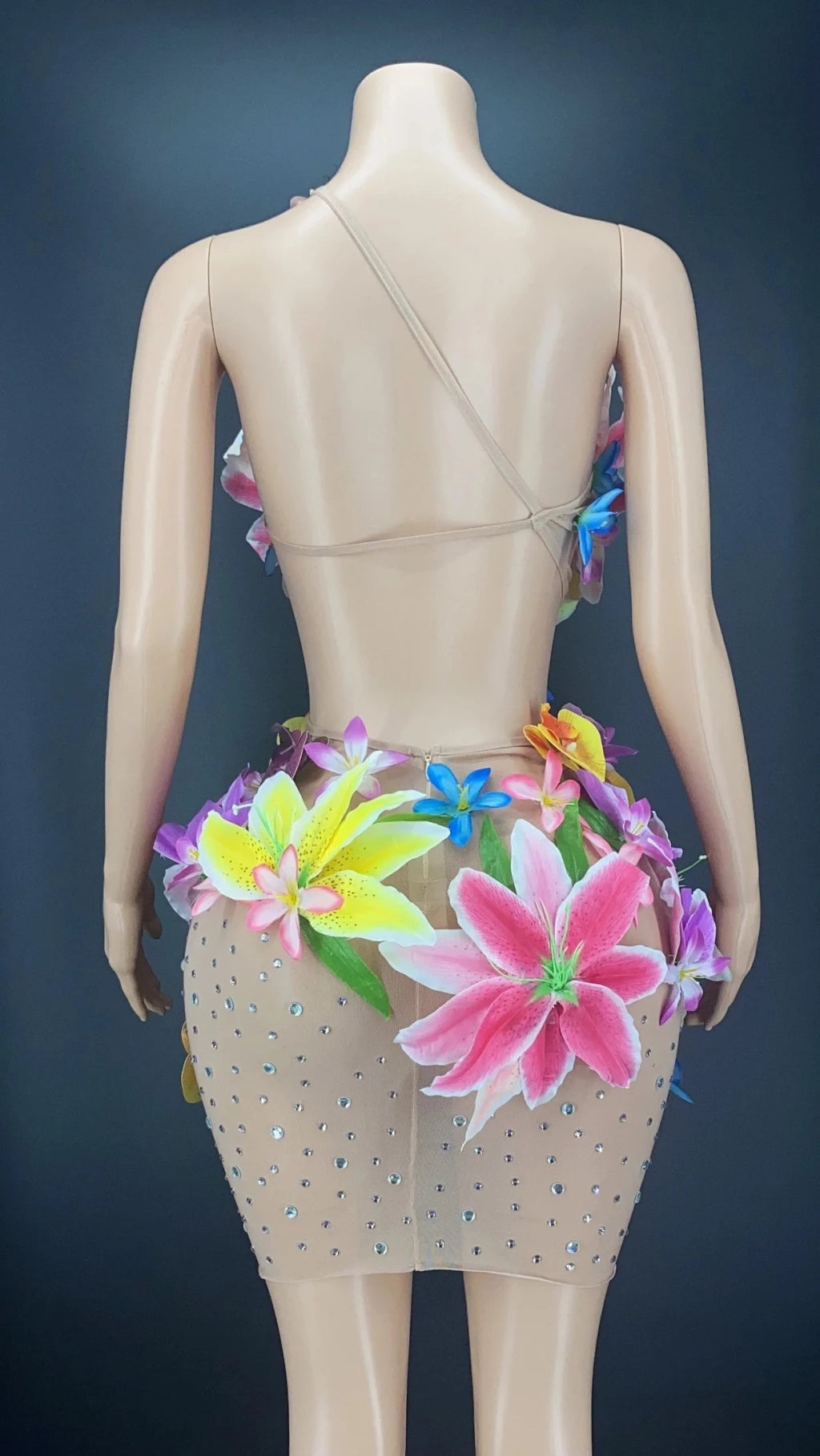 Women's Sexy See-Through Flowers Bodycon Dress, Jumpsuit, Bikini