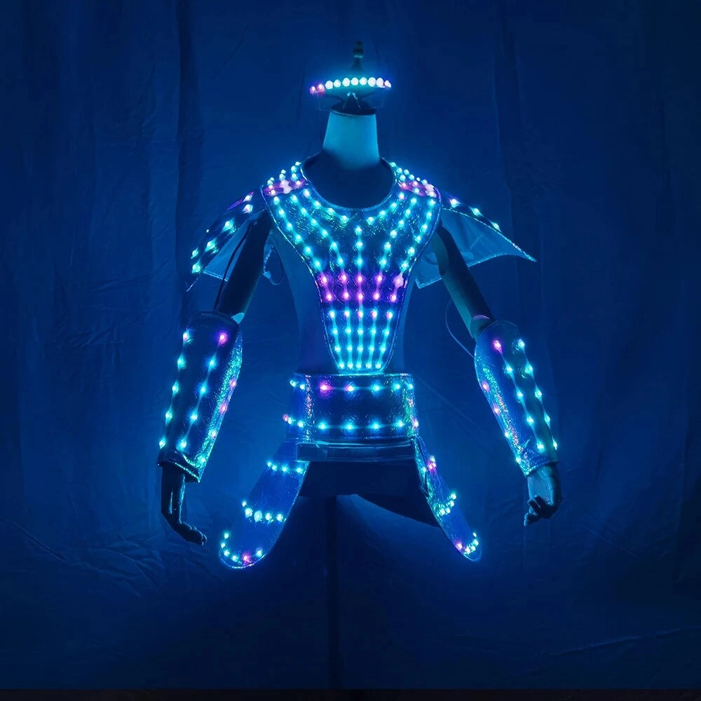 Future Tech LED Dress Coat for Women - DJ Singer Performance Festival - Customizable Colors and Rechargeable Batteries