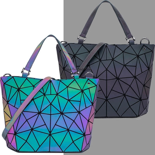Holographic Reflective Geometric Shoulder Bag