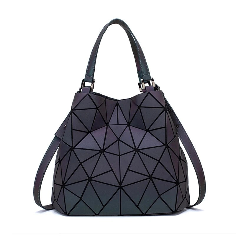 Holographic Reflective Geometric Shoulder Bag