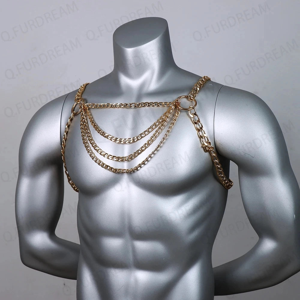 Sexy Handmade Metal Body Harness Chain for Men