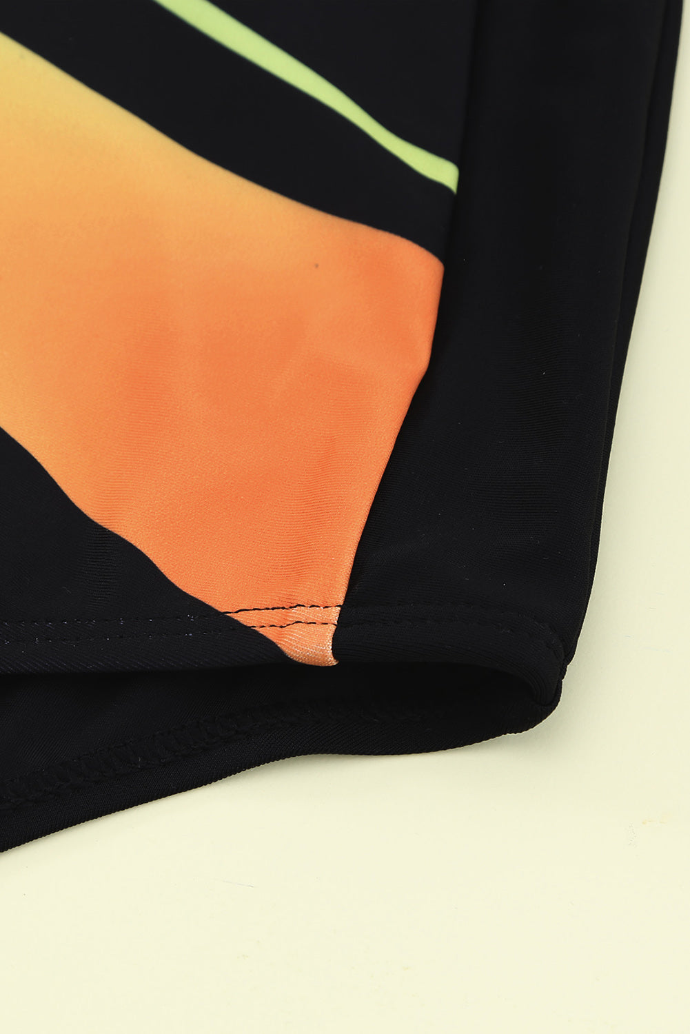 Women's Black and Orange Print One-piece Swimsuit
