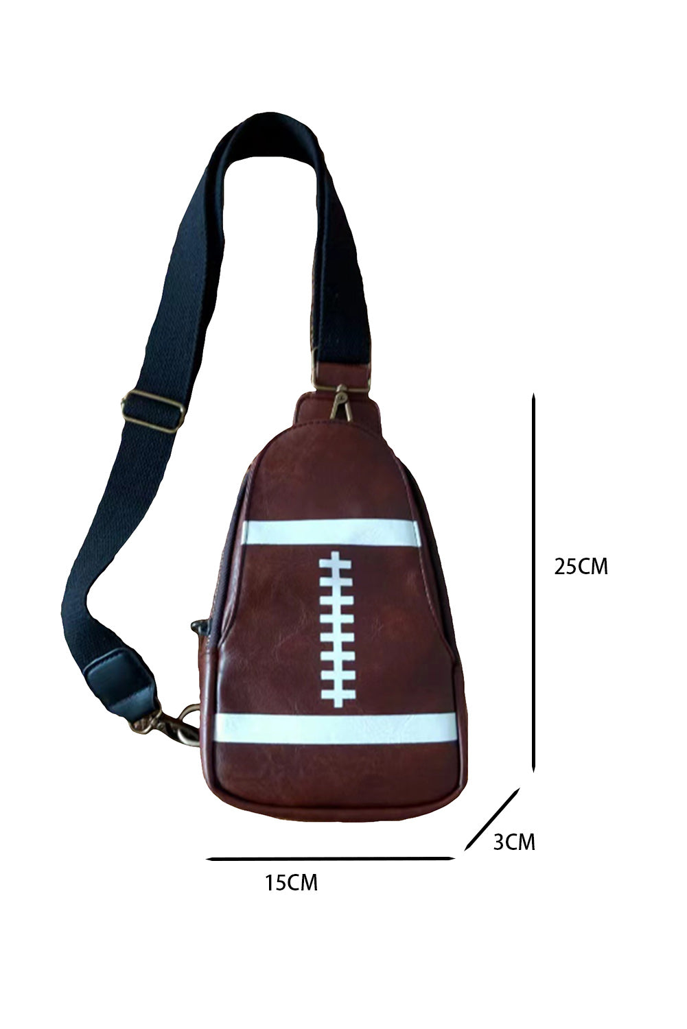 Brown Rugby/Football PU Mini Crossbody Bag