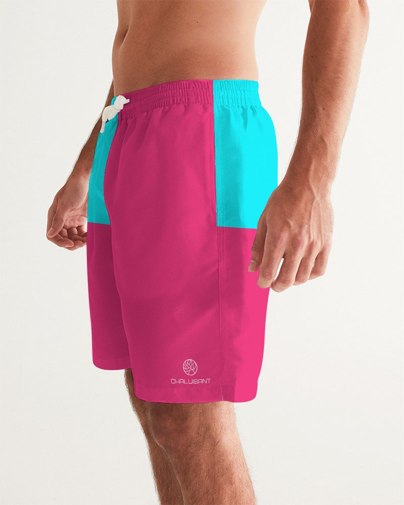 Color Block Fuchsia Men's Classic Board Shorts