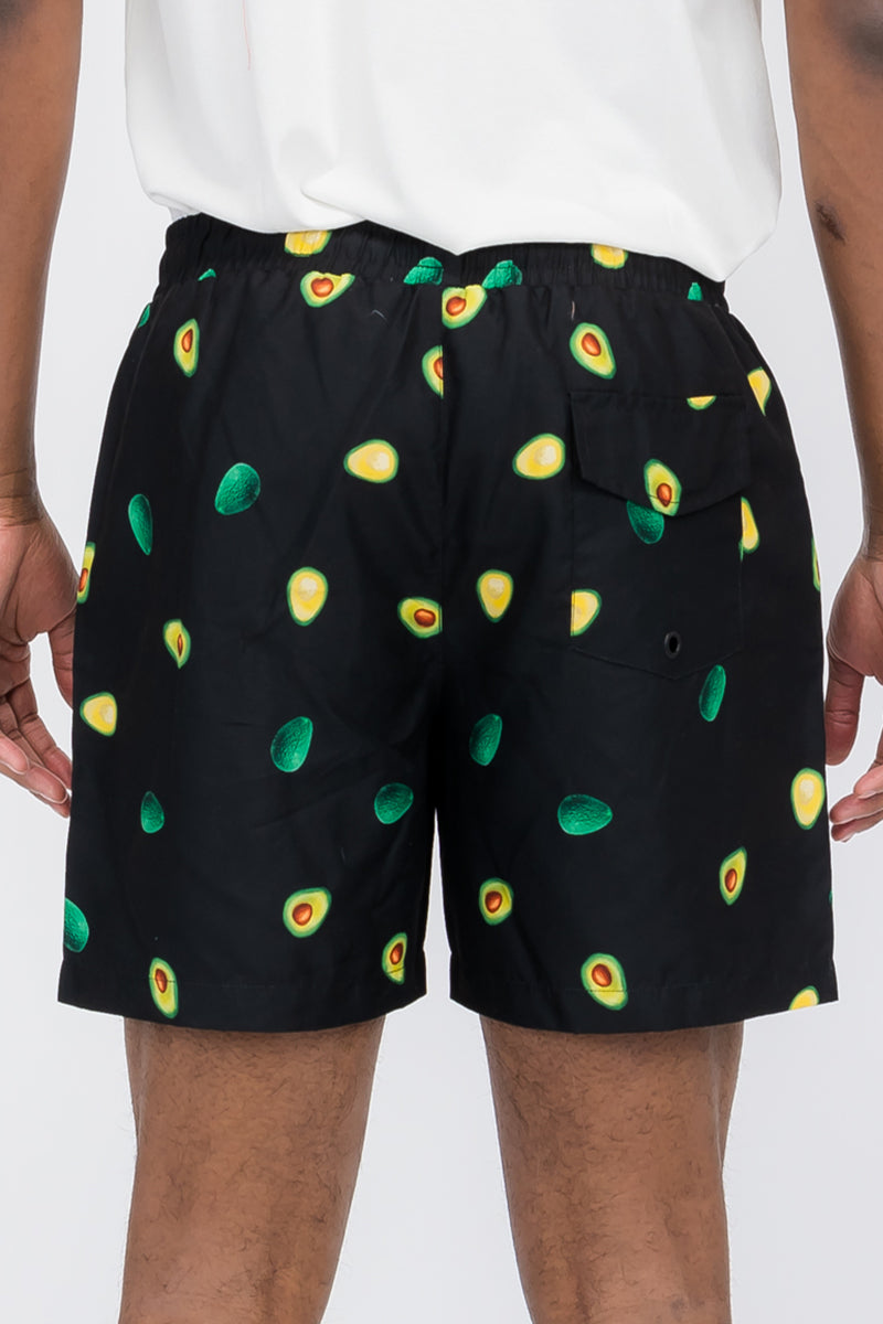 Men's Avocado Print Swimwear